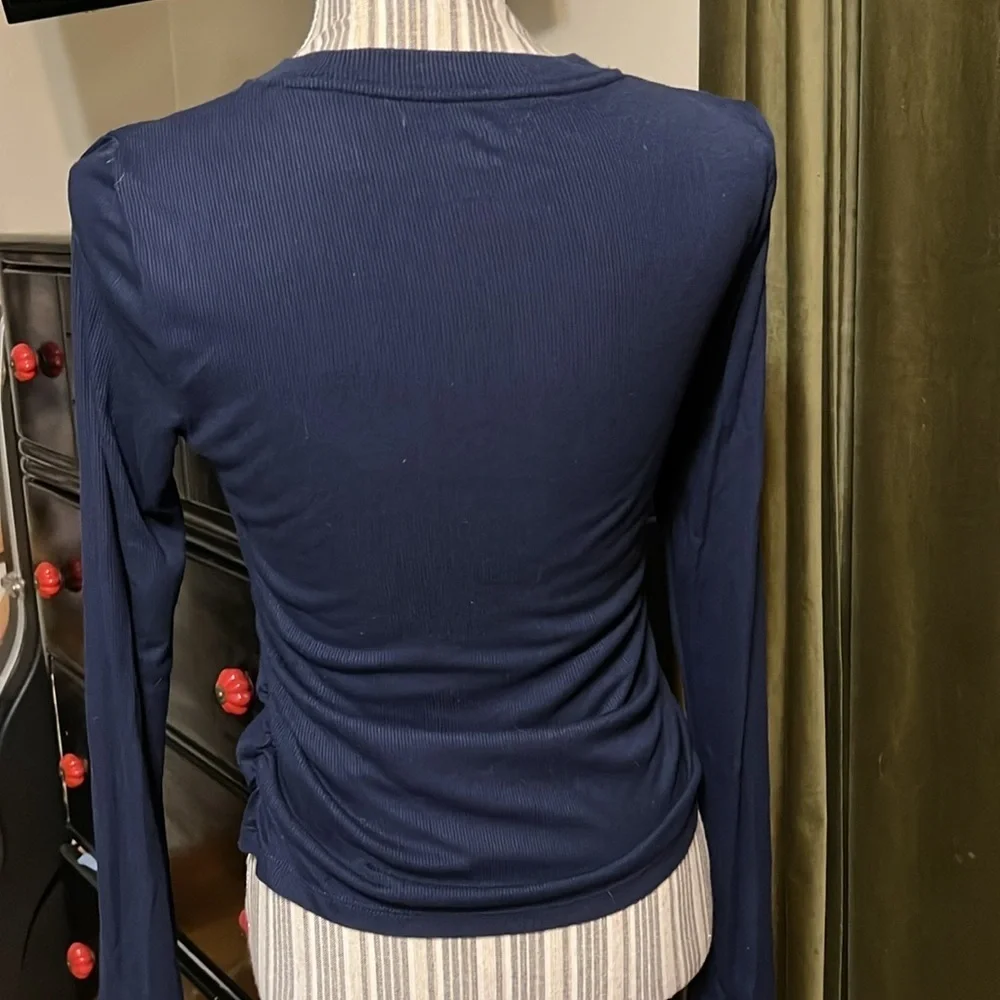 GAP Navy Ribbed Long Sleeve Top